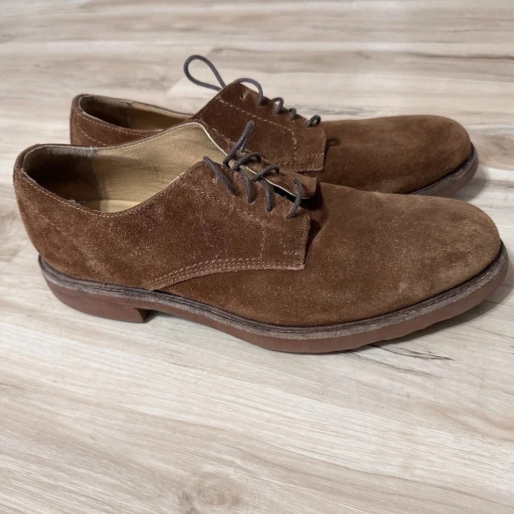 Frye‎ Jim Oxford 88096 Mens Brown Suede Lace Up Plain Toe Oxford 11 D Fast Ship